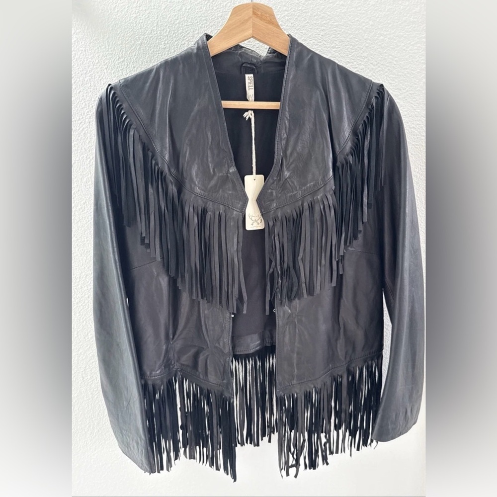 Vintage Spell Fringe Lambskin Jacket. M/L